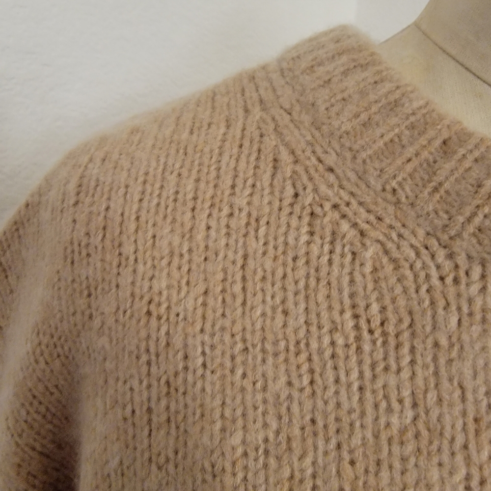 Jenni Kayne 2XL Merino Cashmere Sweater Tan Brown Crew Neck - Picture 4 of 9
